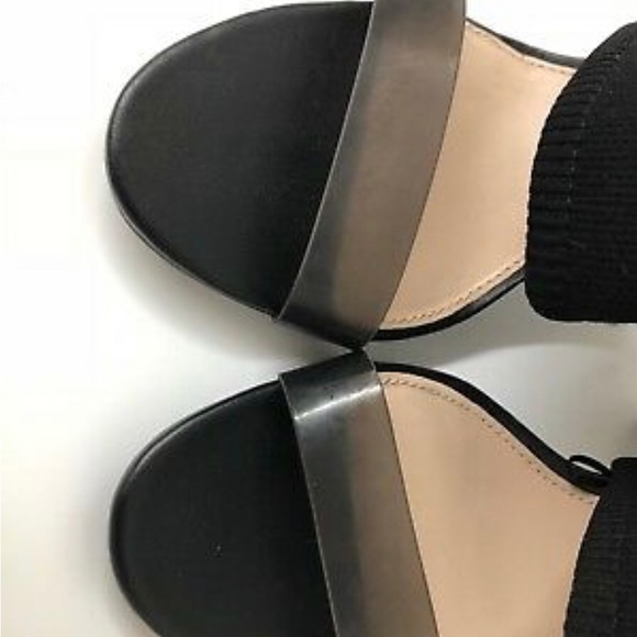 ZARA Black Peep Toe Chunky Heel Sandals - NEW - Picture 6 of 7